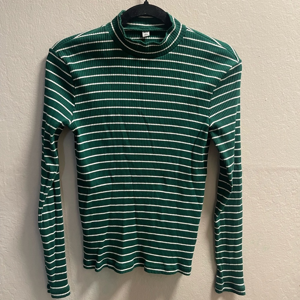 Green Striped Women's Top